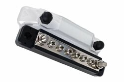 Verdeelstrip 6 punts zwart met kap