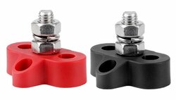 Contactstrip Distributieblok 1 punts set rood + zwart