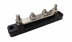 Contactstrip 4 punts zwart middelzwaar