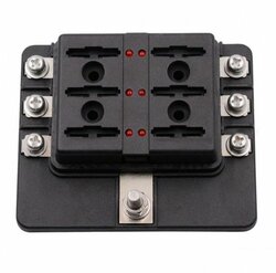 Steekzekeringhouder 6xschroef,LED en kap