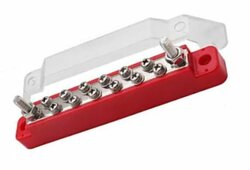 Verdeelstrip 12 punts rood met kap