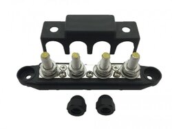 Contactstrip Distributieblok 4 punts zwart