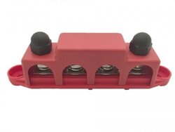 Contactstrip Distributieblok 4 punts rood