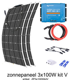Flexibel zonnepaneel kit V 3x100W compleet